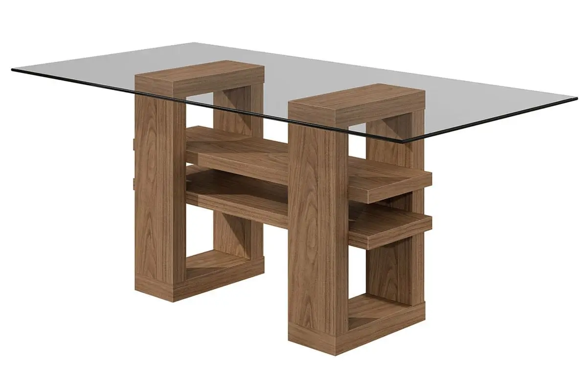 Tampos de mesa em vidro sob medida instalados em sala de jantar moderna